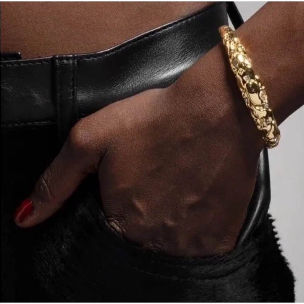 ALEXIS BITTAR • Gold Brut Pavé Crystal Sculptural
Cuff Bracelet - Picture 6 of 12